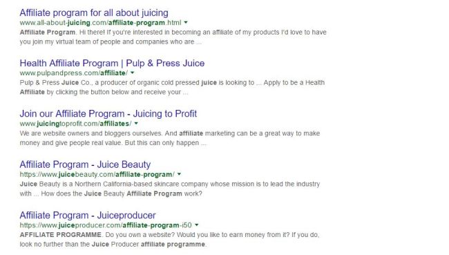 juicing affiliate programs