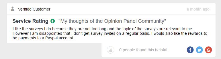 opinion panel complaint