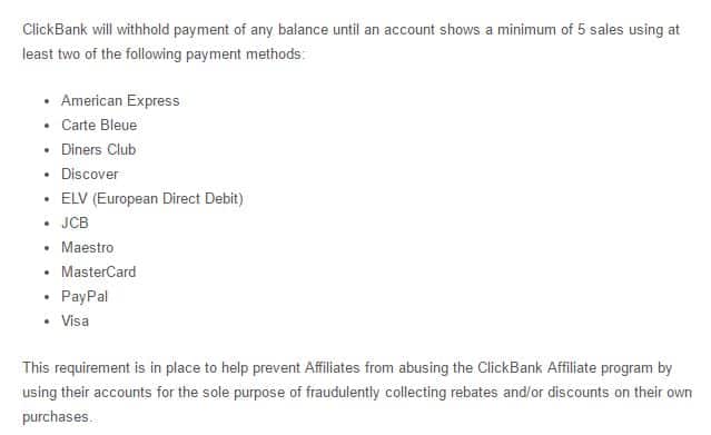 clickbank customer distribution requirement