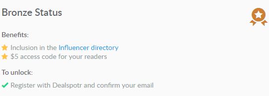 dealspotr bronze status