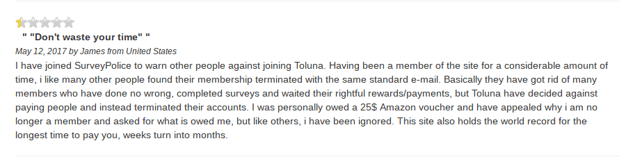 toluna complaint