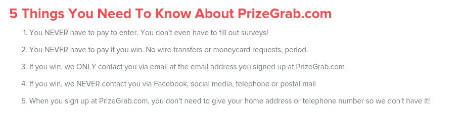 prizegrab scammers