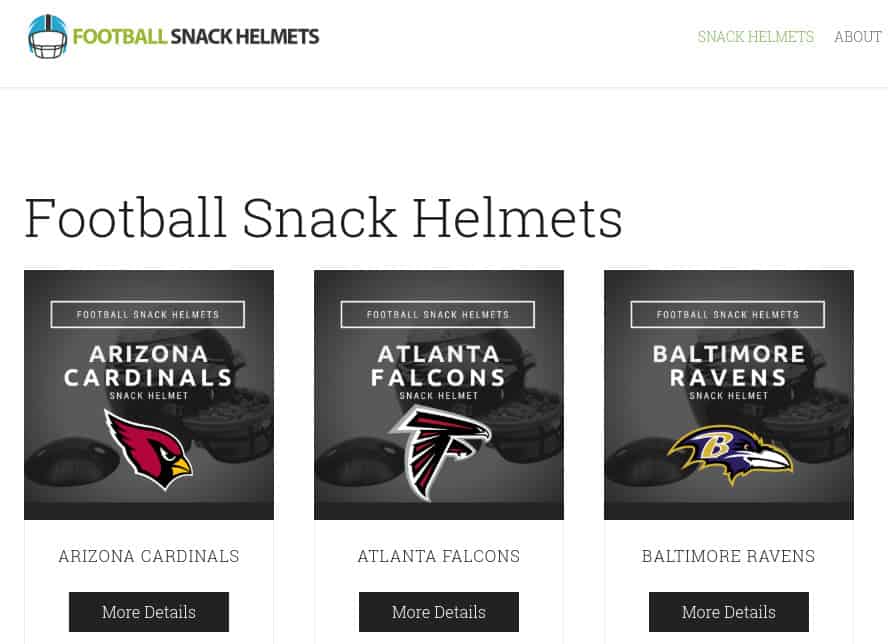 football snack helmets