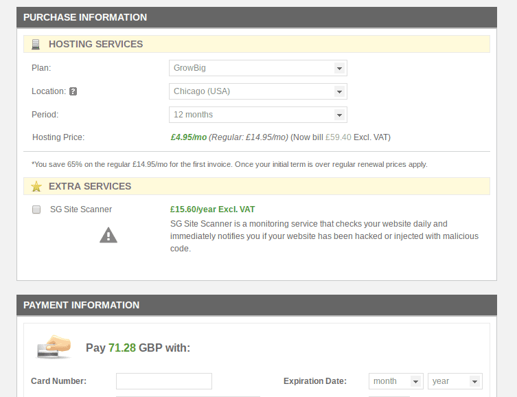 siteground payment info