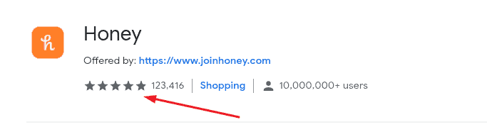 honey google chrome store 5 stars