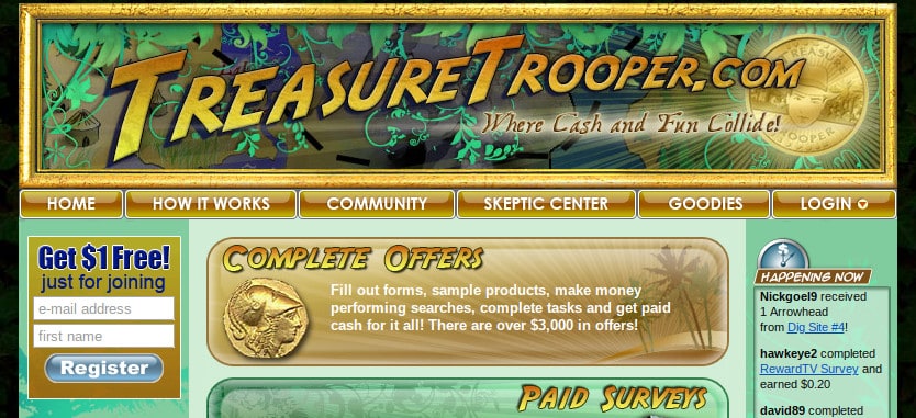 what is treasure trooper: the main dashboard