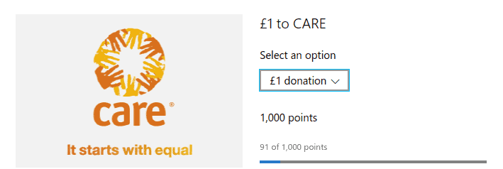 microsoft rewards donate