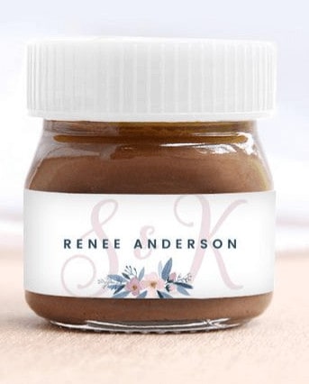 Personalised nutella jar sticker from Etsy
