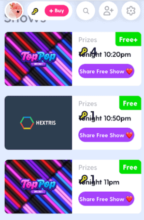 Shows on Joyride available