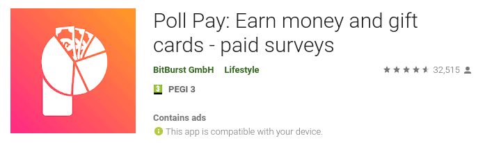 poll pay google play review